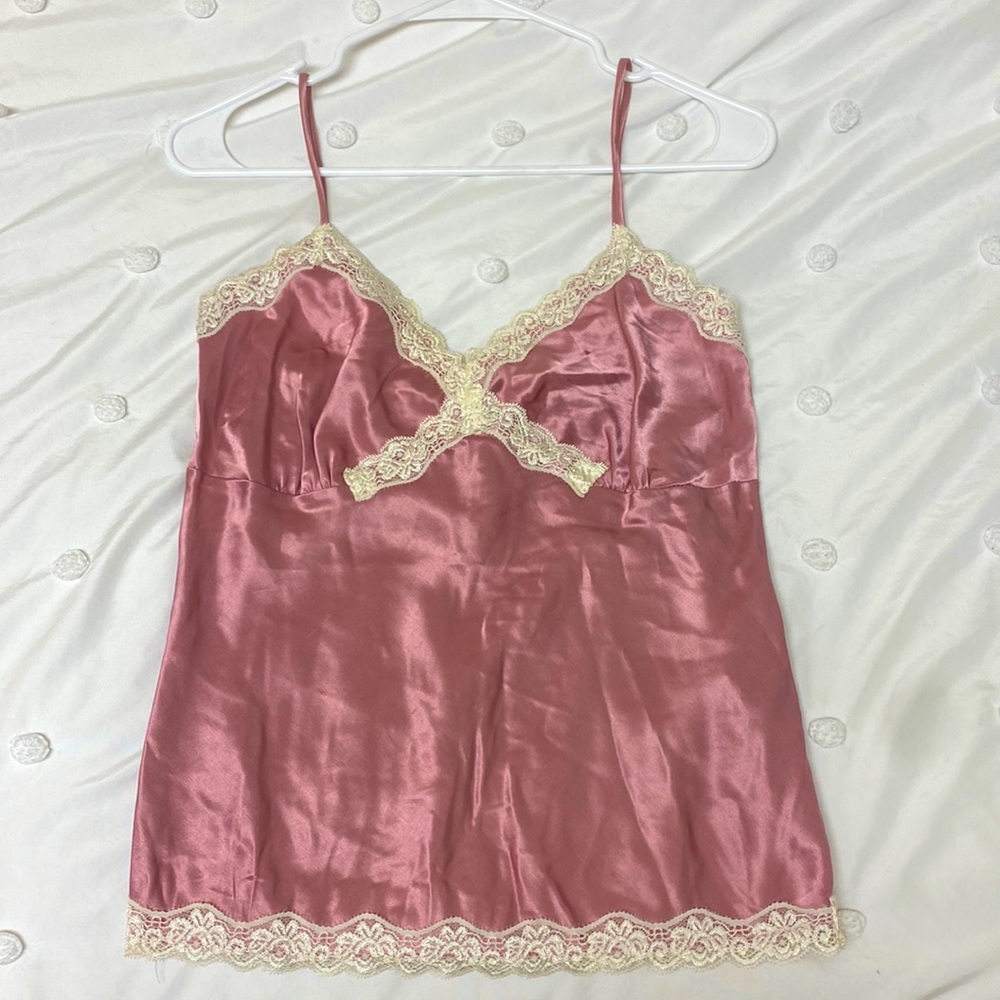 Papaya pink lace tank top